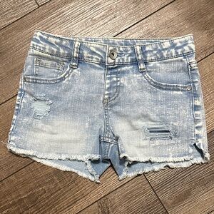 Distressed Denim Girls Shorts